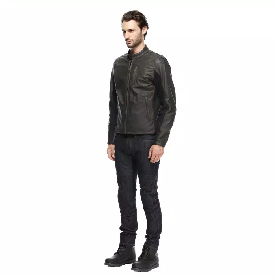 ISTRICE - MEN'S MOTORCYCLE PERFORATED LEATHER JACKET