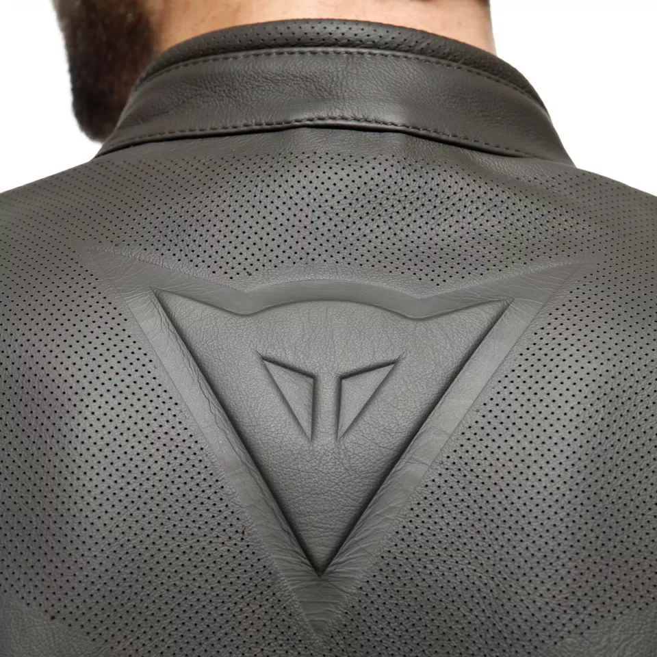 ISTRICE - MEN'S MOTORCYCLE PERFORATED LEATHER JACKET