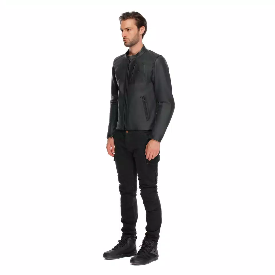 FULCRO QDF - MEN PERFORATED LEATHER MOTORCYCLE JACKET