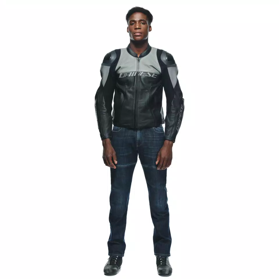 RACING 4 - MEN'S MOTORCYCLE PERFORATED LEATHER JACKET