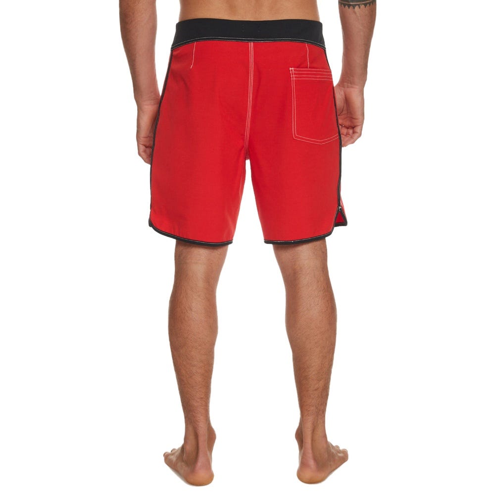 Quiksilver Mens Original Scallop 18" Boardshorts In High Risk Red