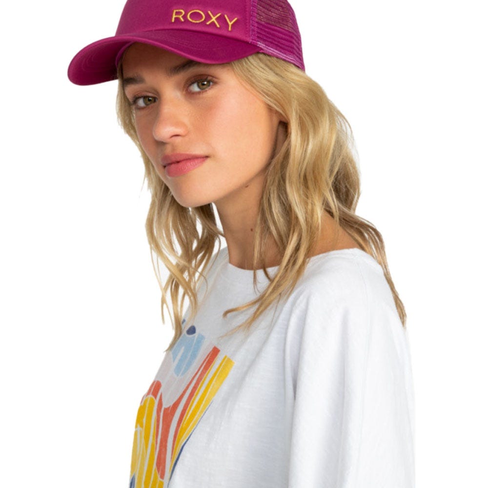 Roxy Womens Finishline Trucker Hat In Raspberry Radiance