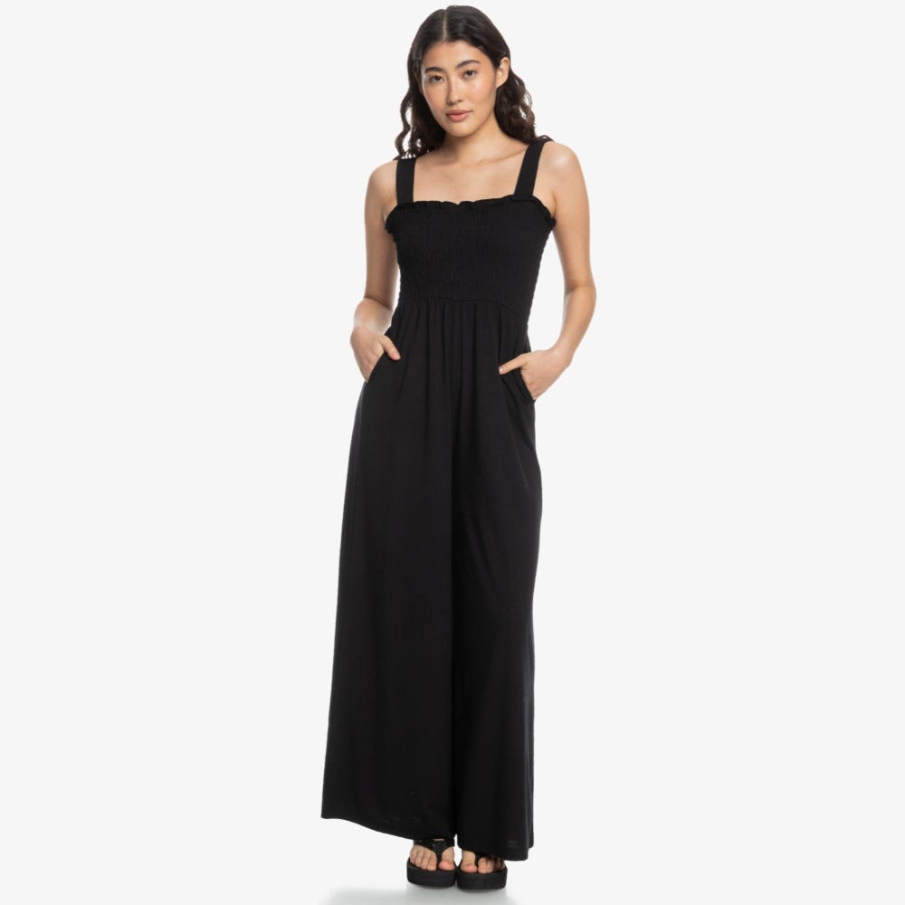 Roxy Just Passing By Smocked Jersey Jumpsuit - Women