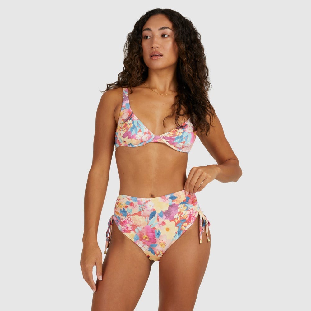 Billabong Womens Summer Bliss Ruched Retro Bikini Bottoms