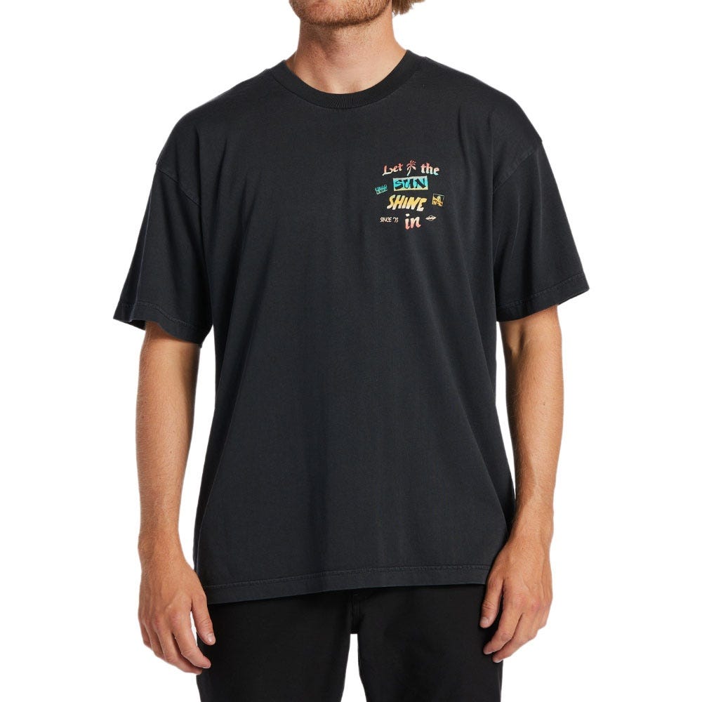 Billabong Mens Let It Shine T-Shirt In Washed Black