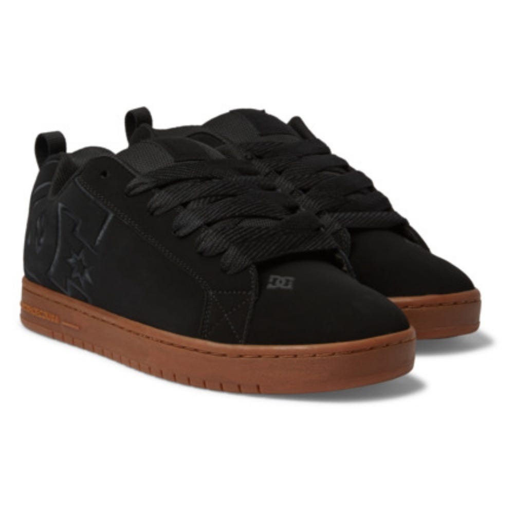 DC Shoes Mens Court Graffik Shoes In Black/Gum
