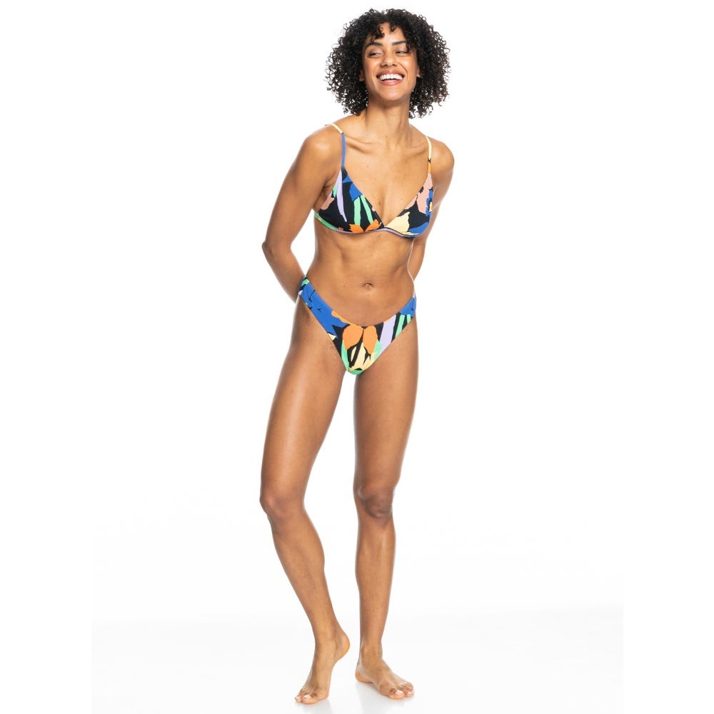 Roxy Womens Color Jam Triangle Bikini Top In Multi