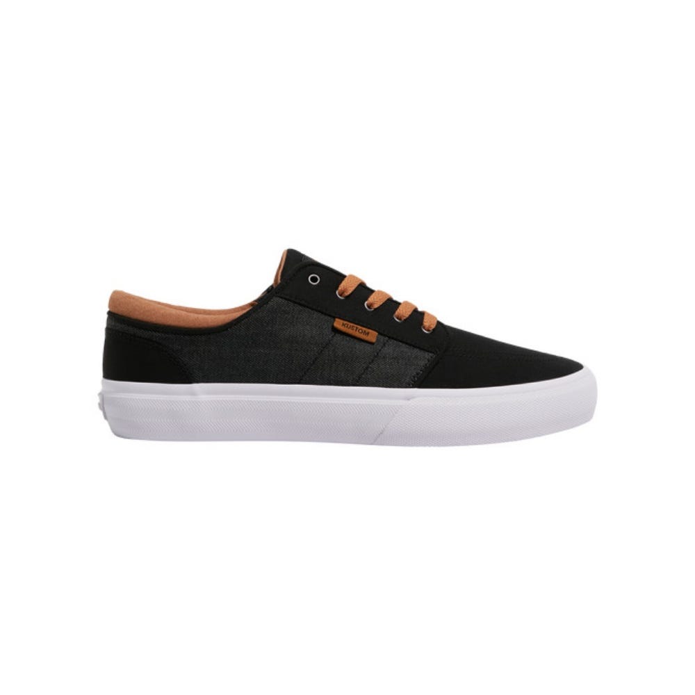 Kustom Mens Remark Wide Sneaker In Black Micro Tan