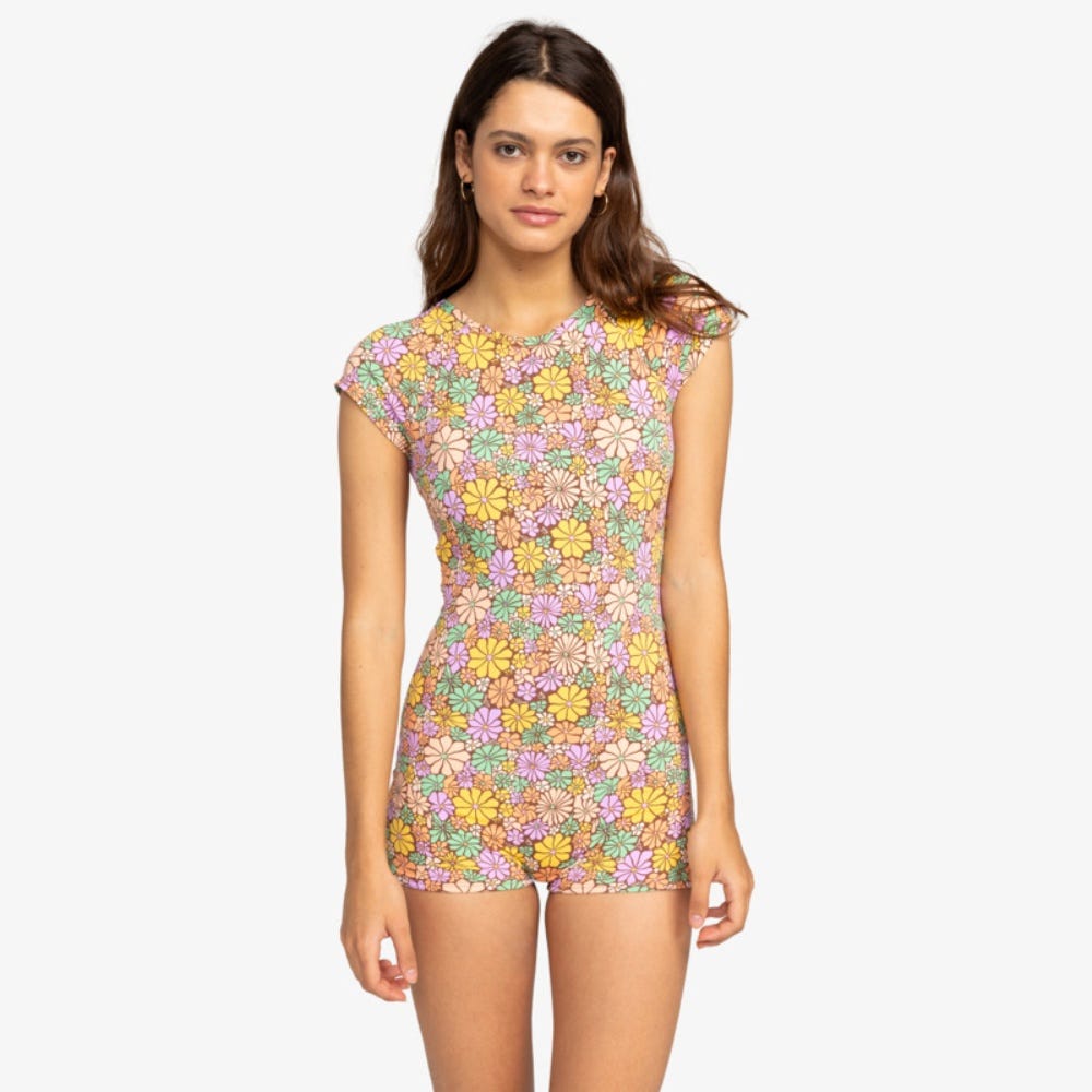 Roxy All About Sol Short Sleeve One-Piece Swimsuit - Women