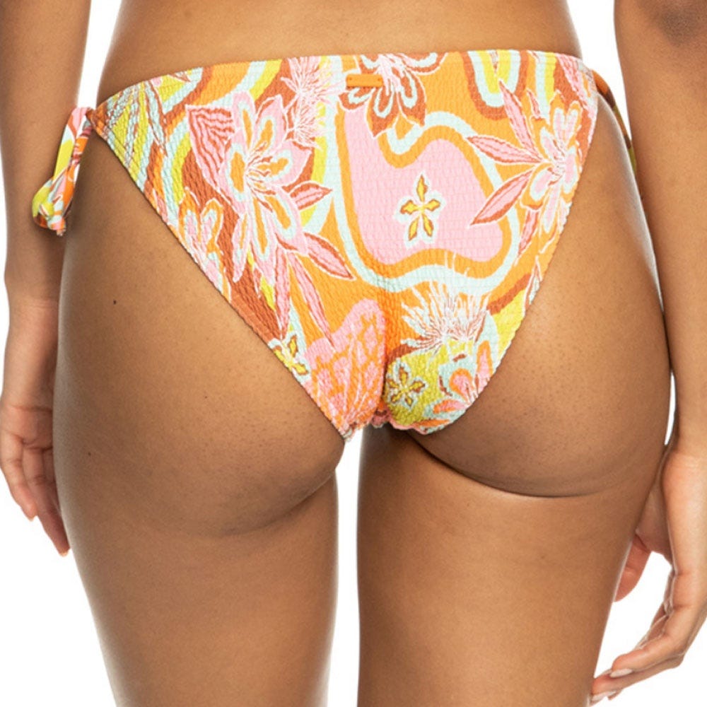 Roxy Womens Floraldelic Bikini Bottoms For Women In Mock Orange Delic