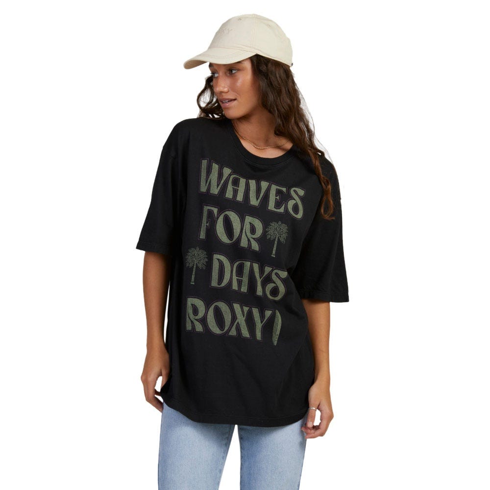 Roxy Womens Barracuda Oversized T-Shirt In Anthracite