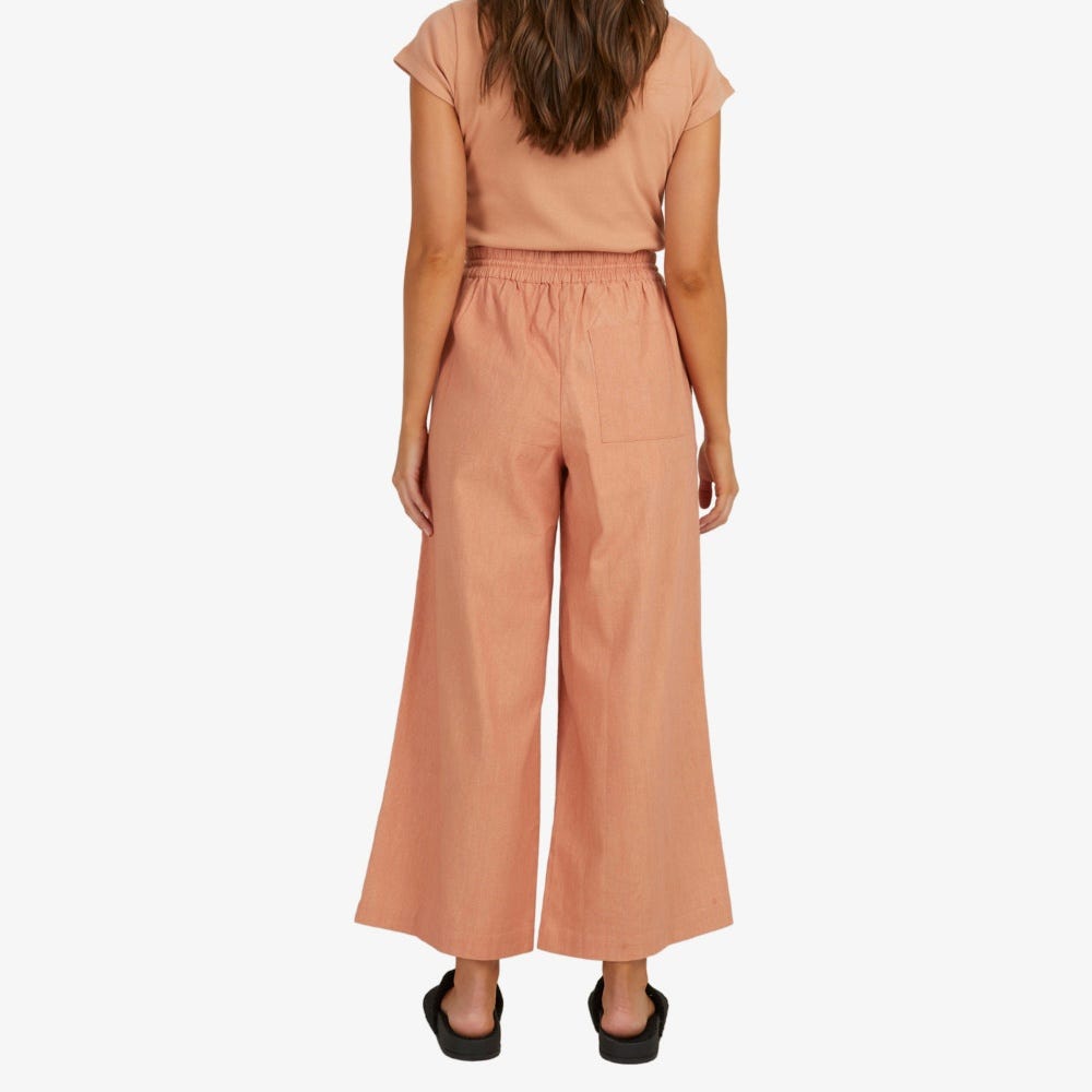 Roxy Womens Lekeitio Linen Beach Pants In Coral