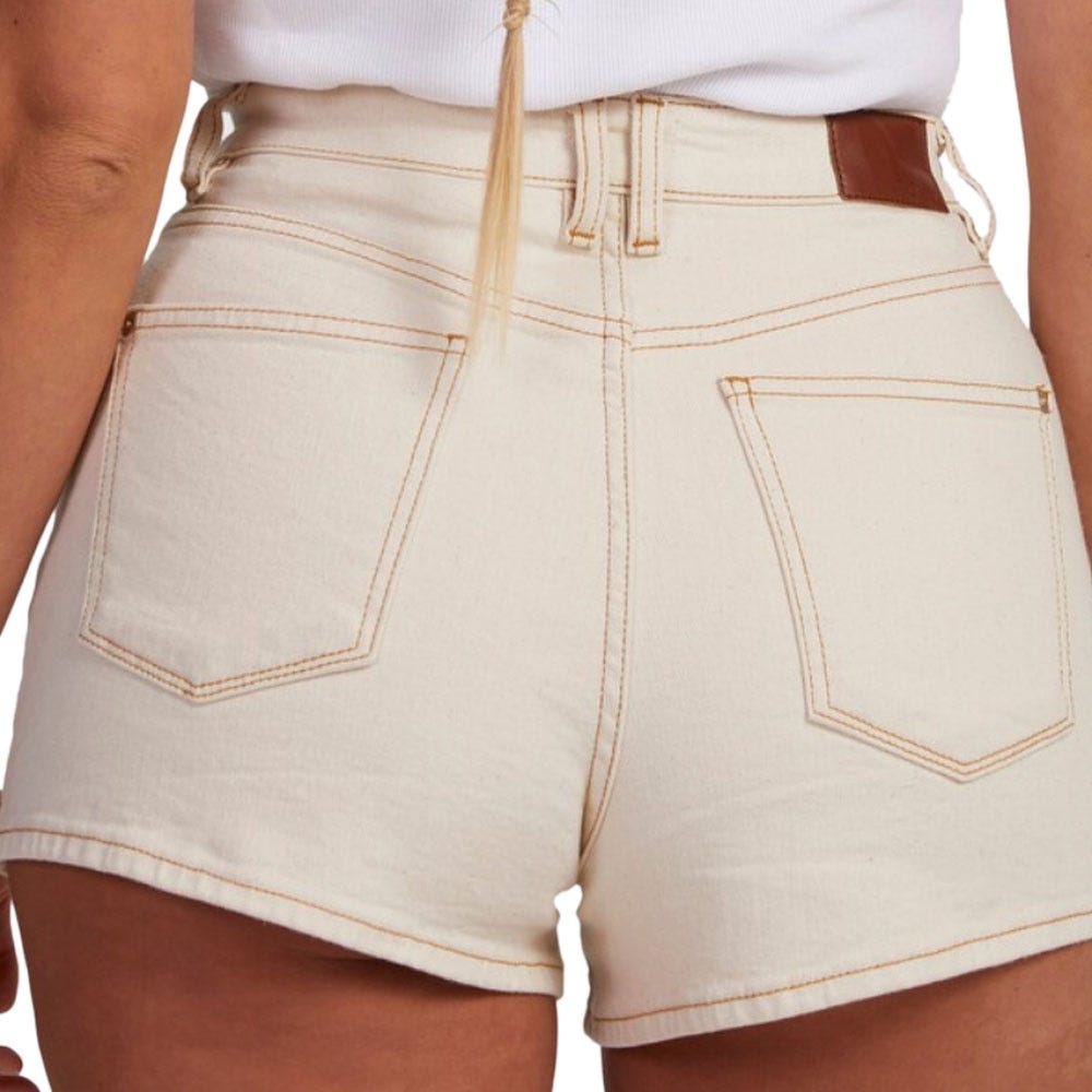 Roxy Womens Chlo Natural Denim Shorts In Natural