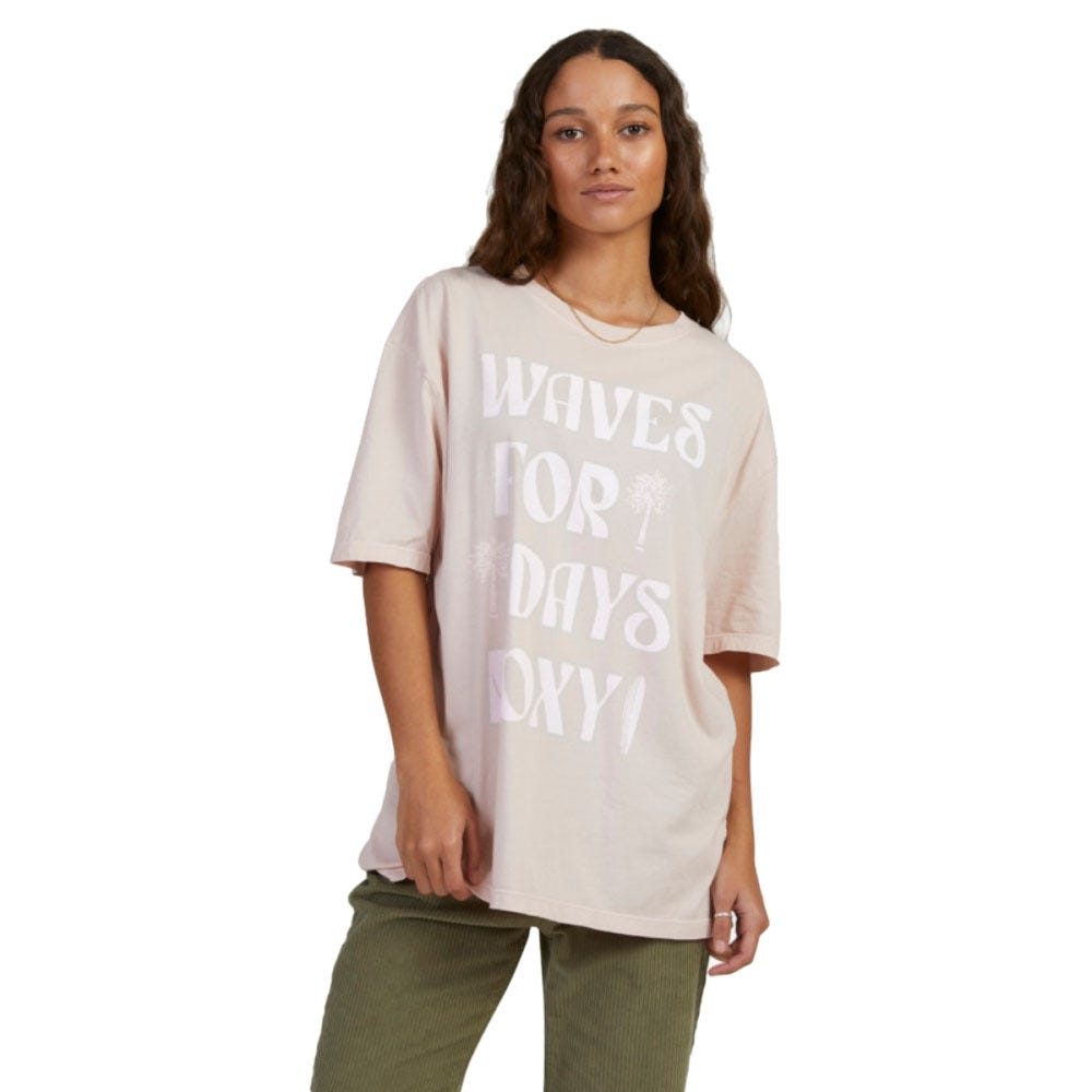 Roxy Womens Barracuda Oversized T-Shirt In Peach Whip