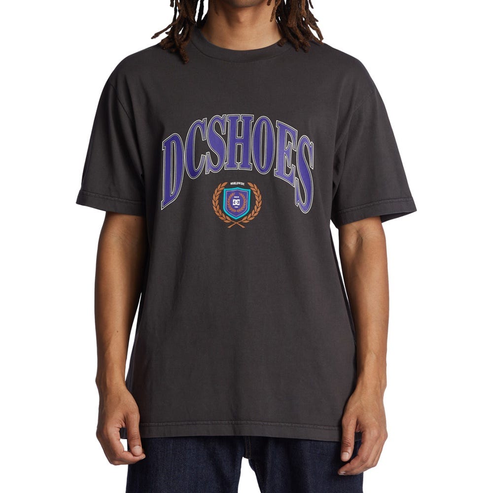 DC Shoes Mens Upper Class T-Shirt In Black Enzyme Wash