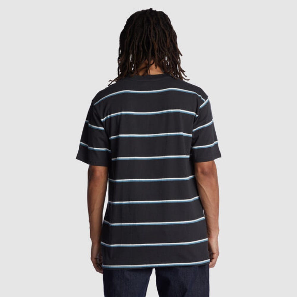 DC Shoes Mens Ruthless Stripe T-Shirt In Pirate Black Ruthless Stripe