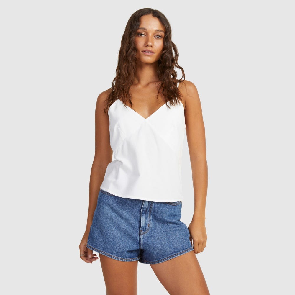 Roxy Womens Santorini Strappy Top In White