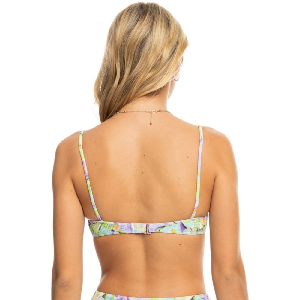 Roxy Womens Blumen Bralette Bikini Top In Purple Rose Blumen