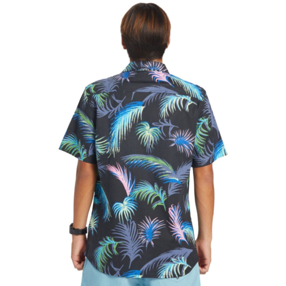 Quiksilver Mens Tropical Glitch Short Sleeve Shirt In Black Tropical Glitch