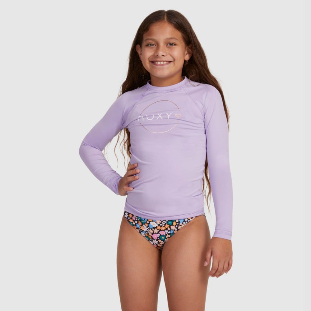 Roxy Girls 6-16 Beach Classics Long Sleeve Upf 50 Rash Vest