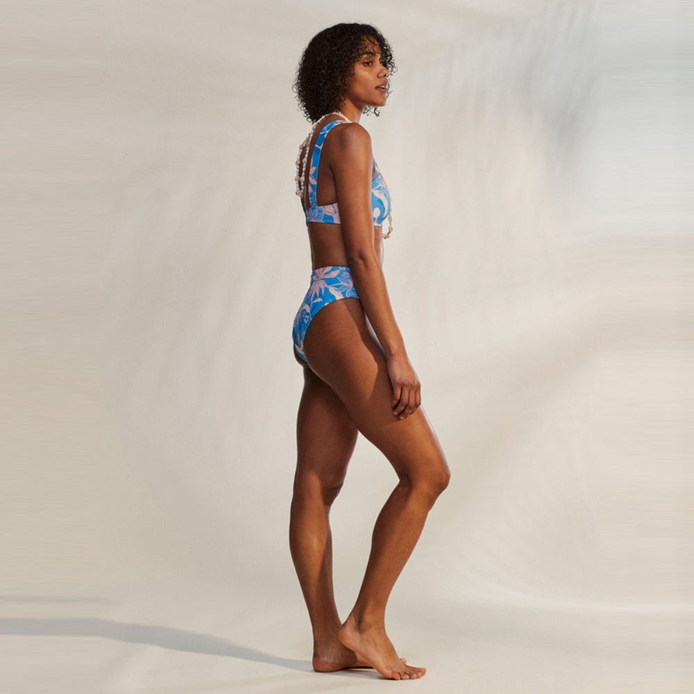 Roxy Womens Roxy Love The Shorey Mid-Waist Bikini Bottoms