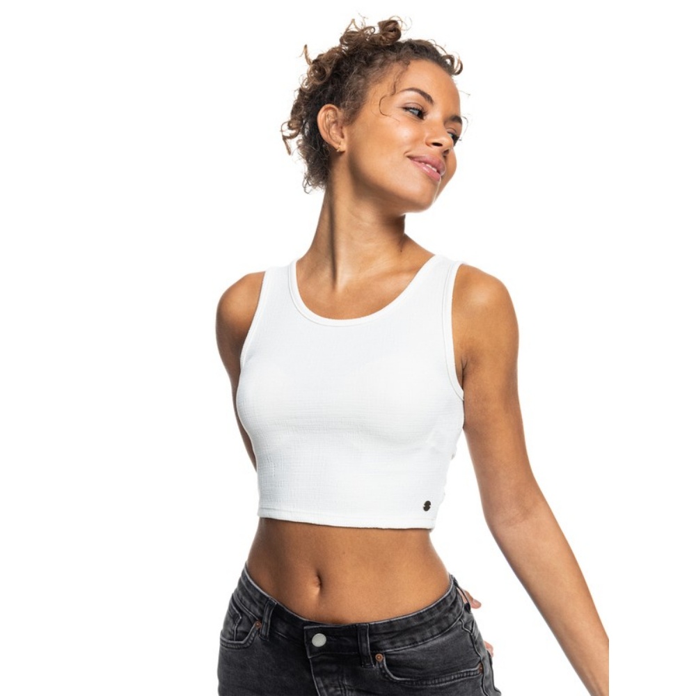 Roxy Womens Good Keepsake Crop Top In Snow White