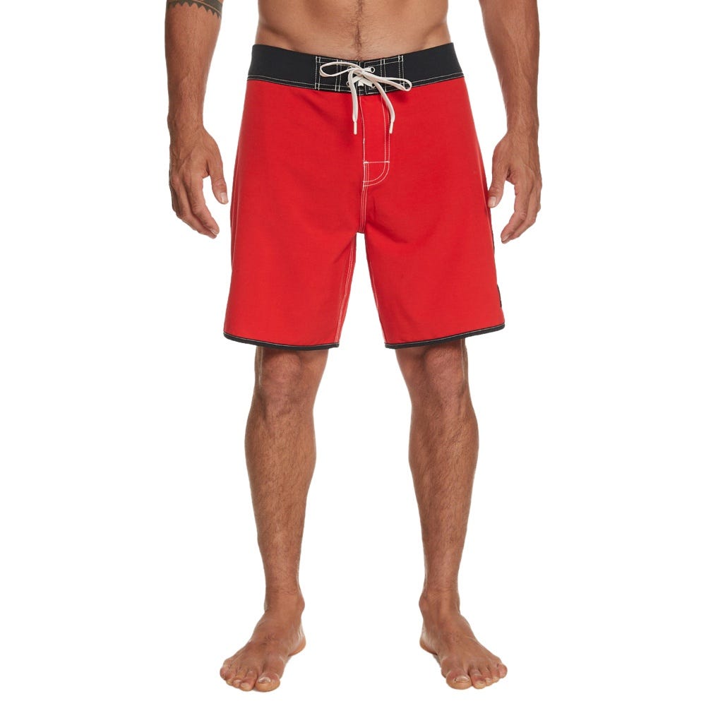 Quiksilver Mens Original Scallop 18" Boardshorts In High Risk Red