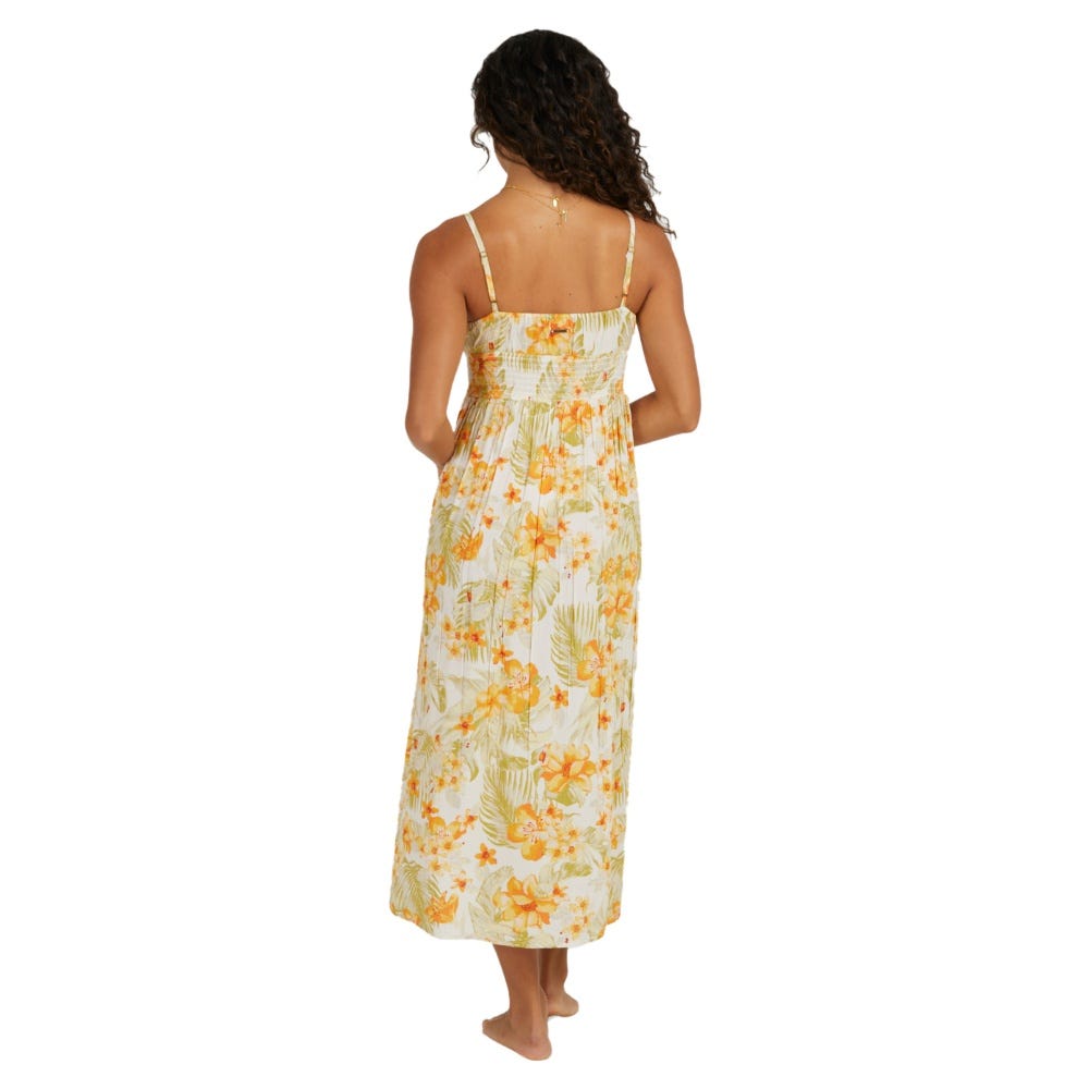 Billabong Womens Utopia Floral Maxi Dress In Salt Crystal
