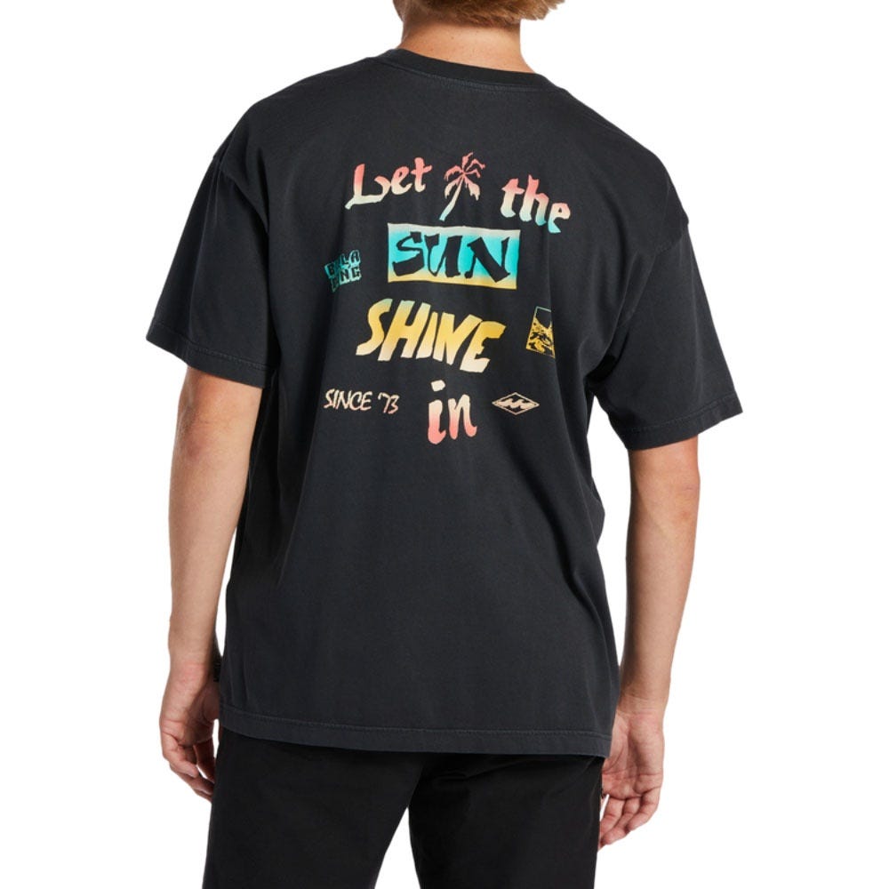 Billabong Mens Let It Shine T-Shirt In Washed Black