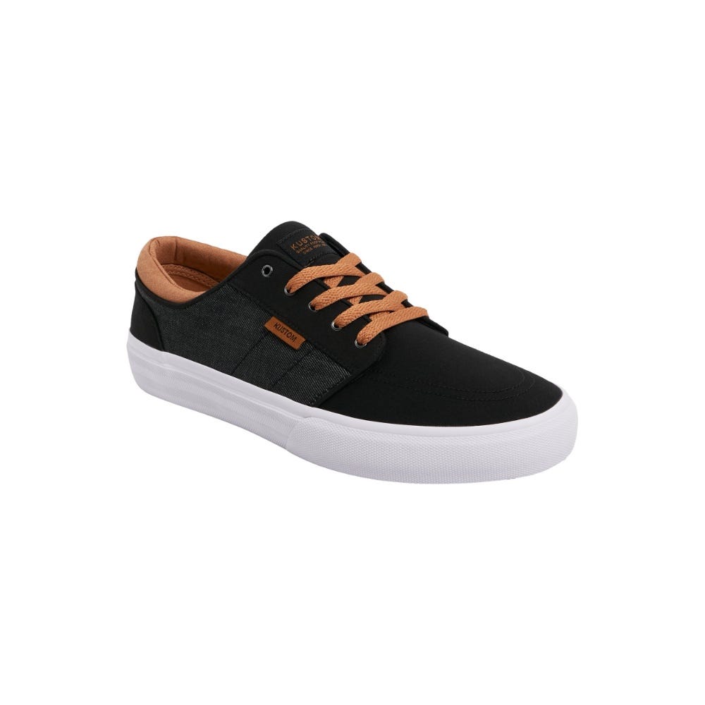 Kustom Mens Remark Wide Sneaker In Black Micro Tan