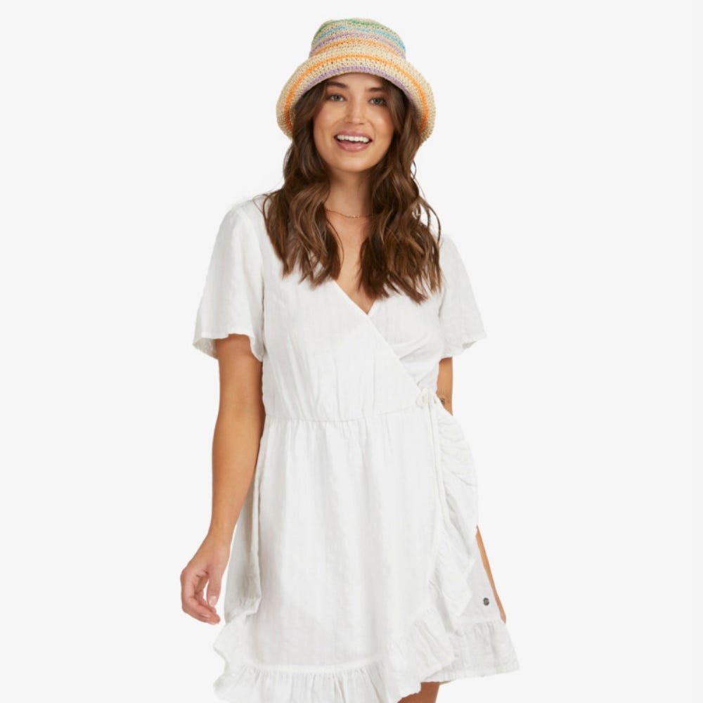 Roxy Womens Wrap Dress Bright White