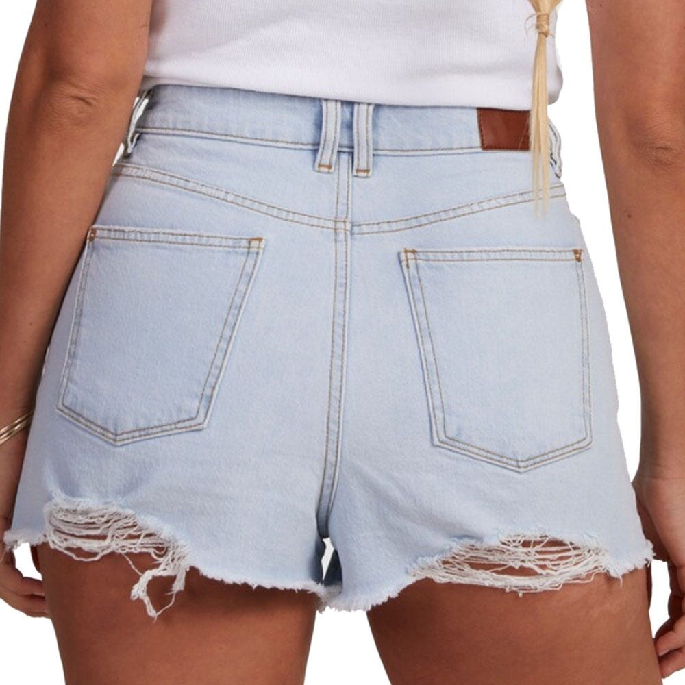 Roxy Womens Eva Denim Shorts In Light Blue
