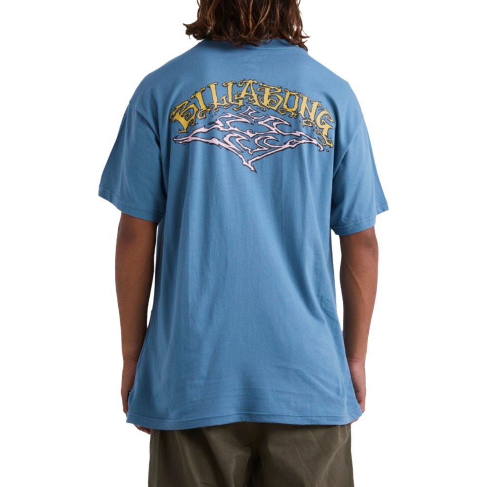 Billabong Mens Vintage Arch Short Sleeve T-Shirt In Smoke Blue