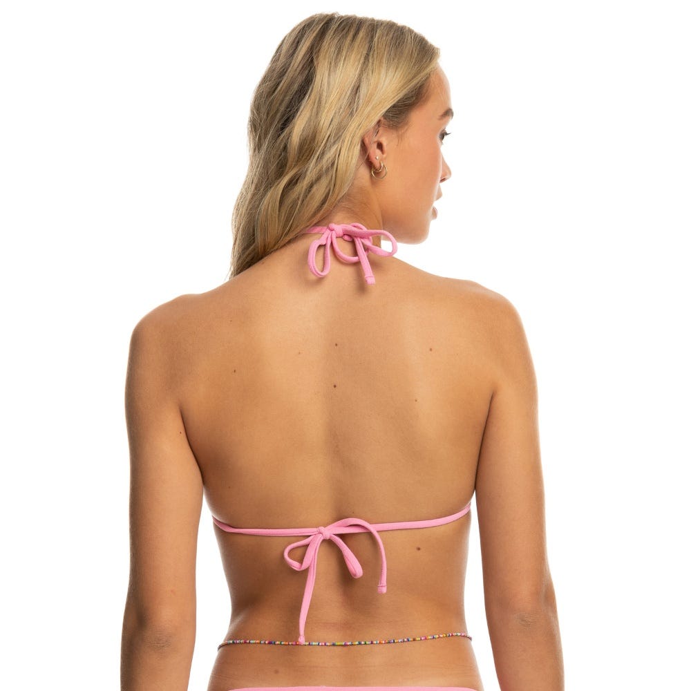 Roxy Womens Sun Click Tiki Tri Bikini Top In Sachet Pink