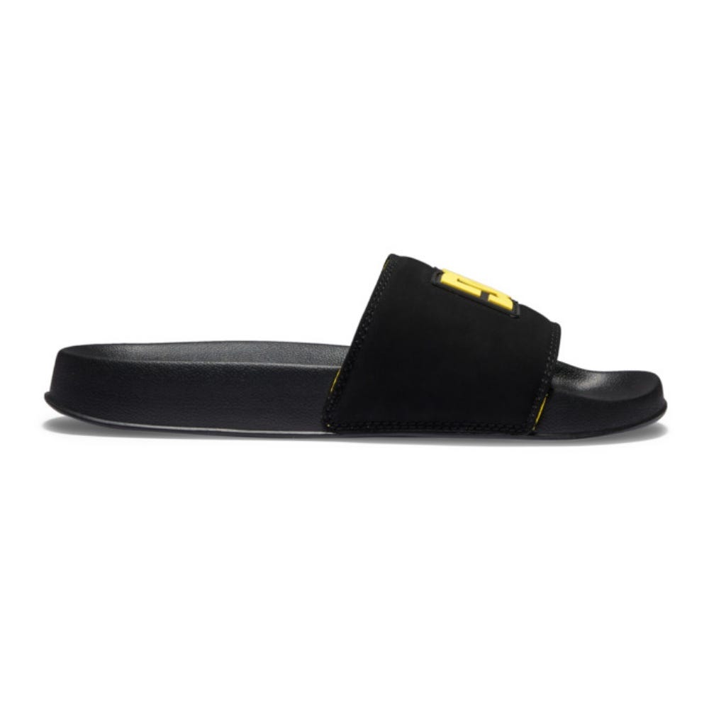 DC Shoes Mens Slide - Slider Sandals In Black/Black/Yellow