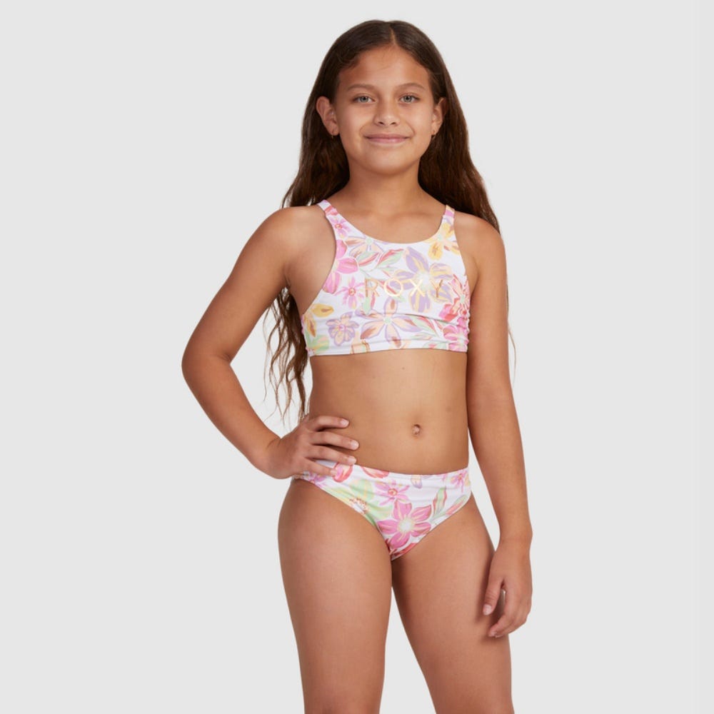 Roxy Girls 7-16 Tropical Time Crop Two Piece Bikini Set