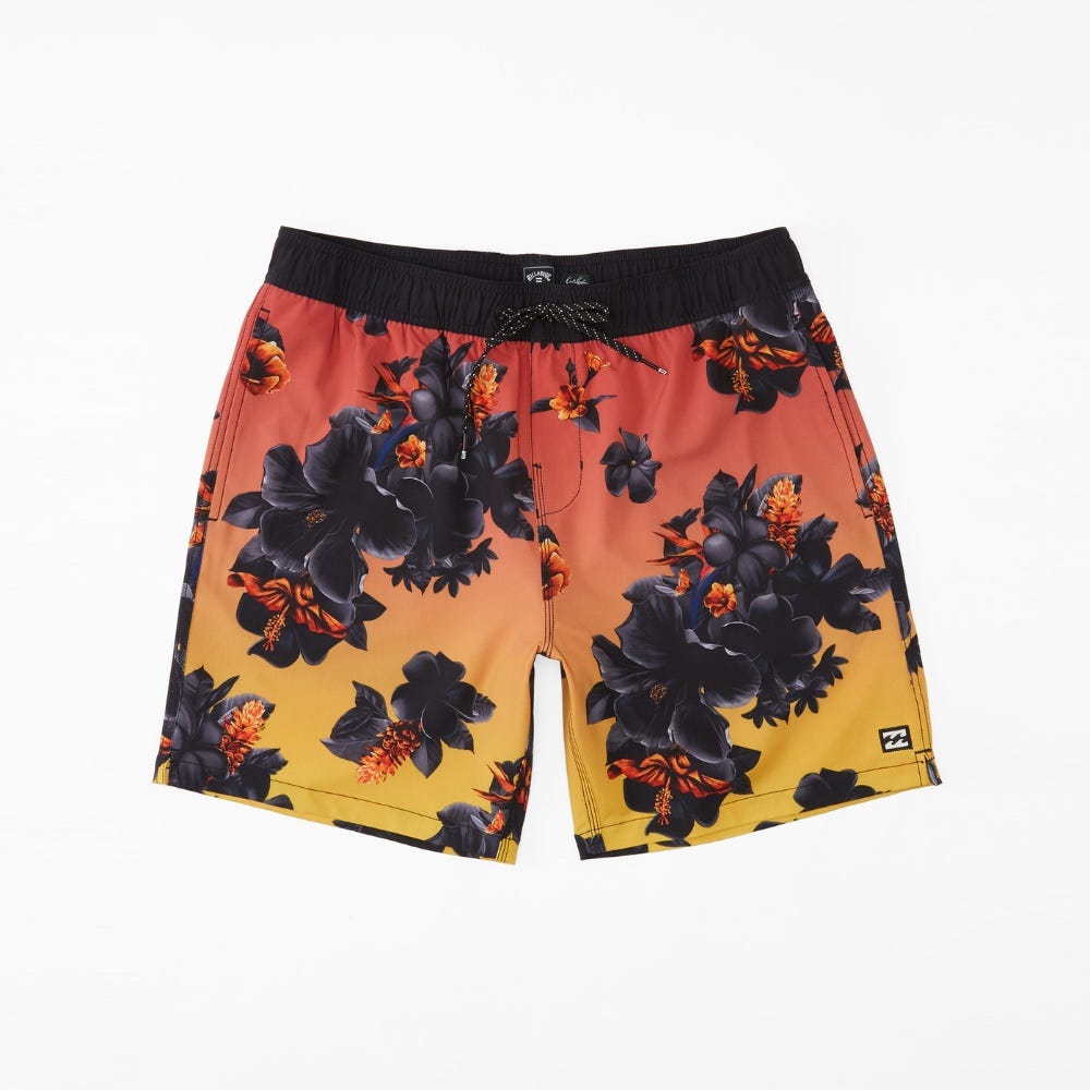 Billabong Mens Kamea Lava Floral Layback Boardshorts 17&Quot;