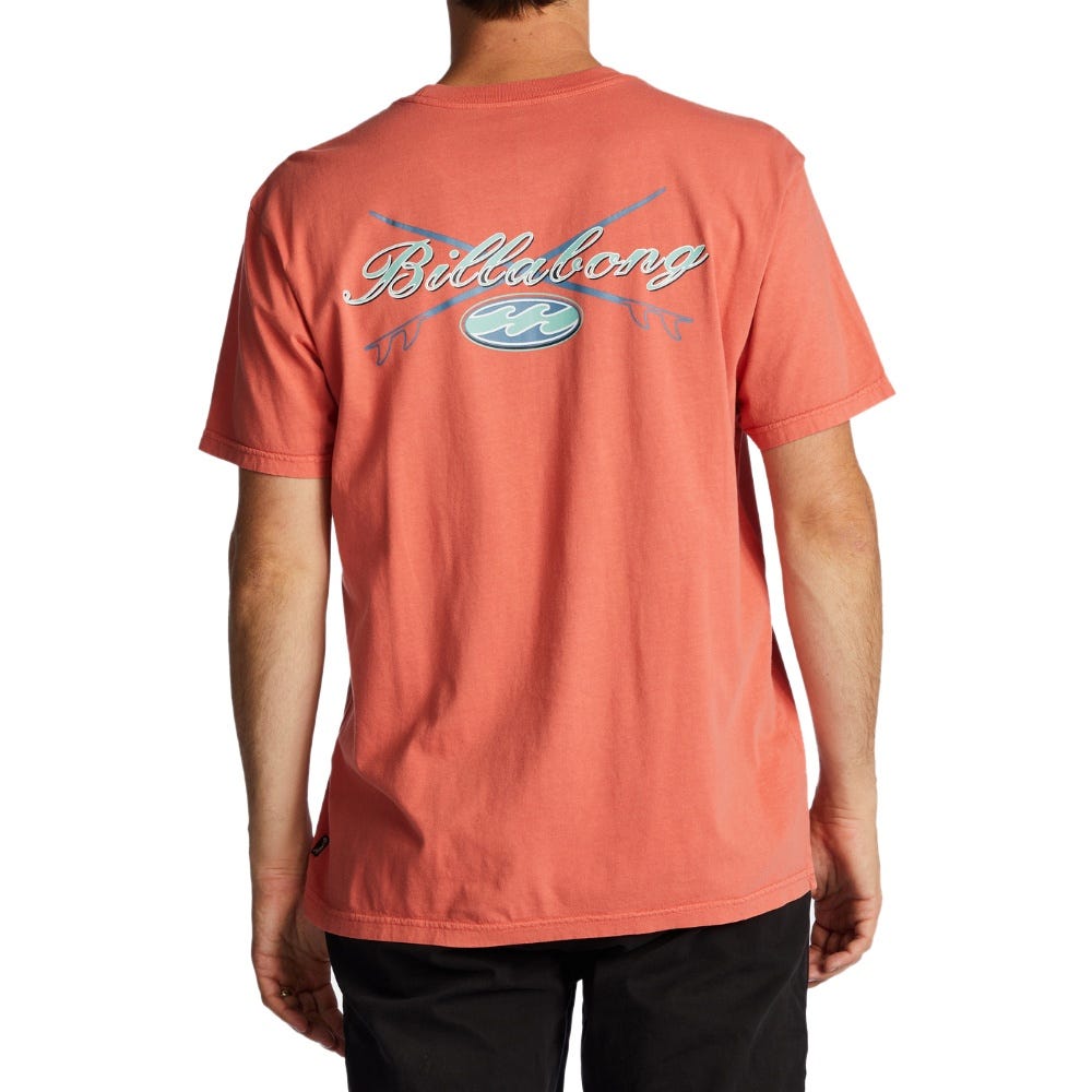 Billabong Mens Crossboards T-Shirt In Dark Coral