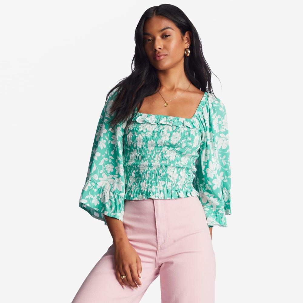 Billabong Womens Be My Babe Bell Sleeve Top