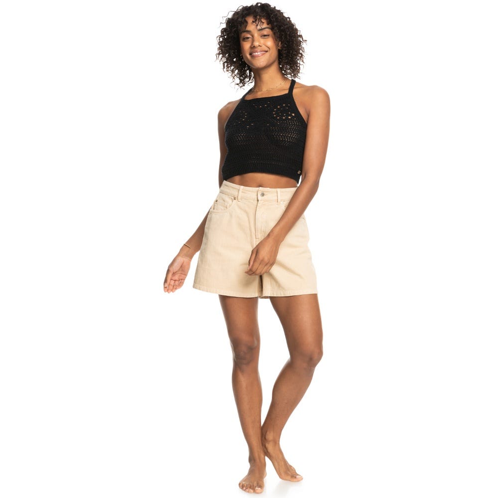 Roxy Womens Morning Splendour Denim Shorts In Khaki