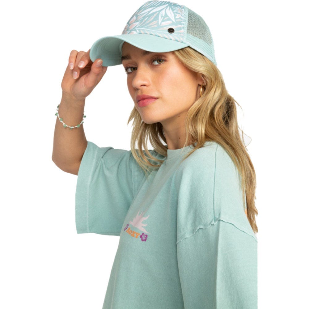 Roxy Womens Beautiful Morning Trucker Cap In Blue Surf Planao Apparel