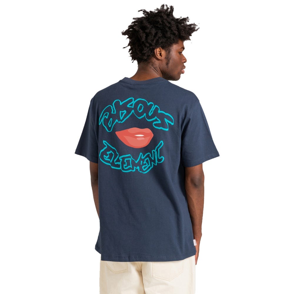 Element Mens X Bisous La Bouche Unisex T-Shirt In Eclipse Navy