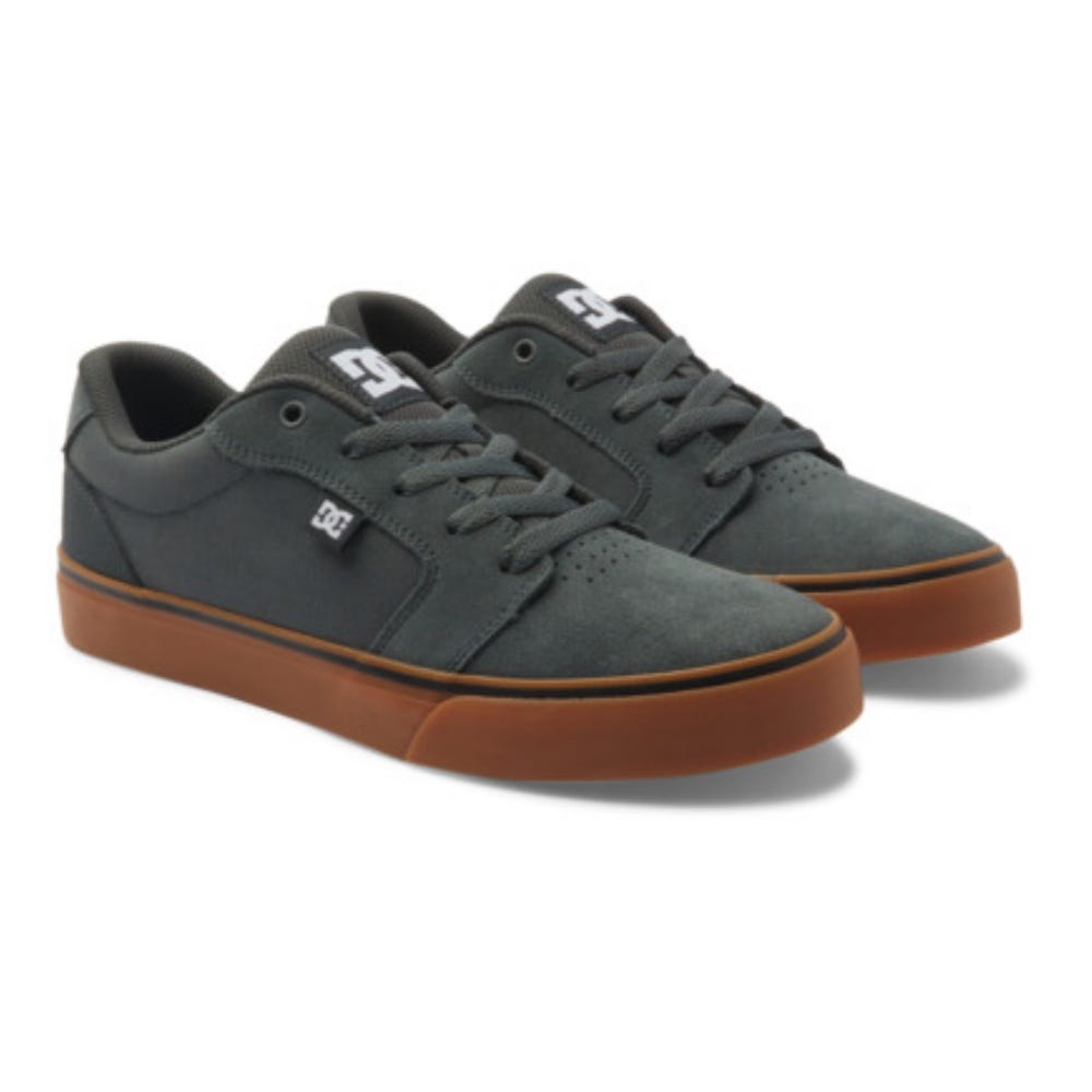 DC Shoes Mens Anvil Shoes In Dark Grey/White
