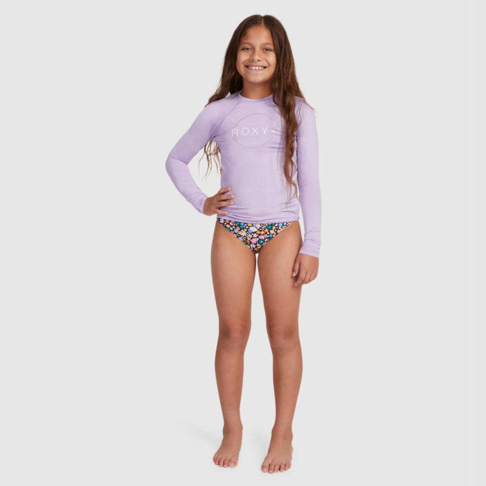 Roxy Girls 6-16 Beach Classics Long Sleeve Upf 50 Rash Vest