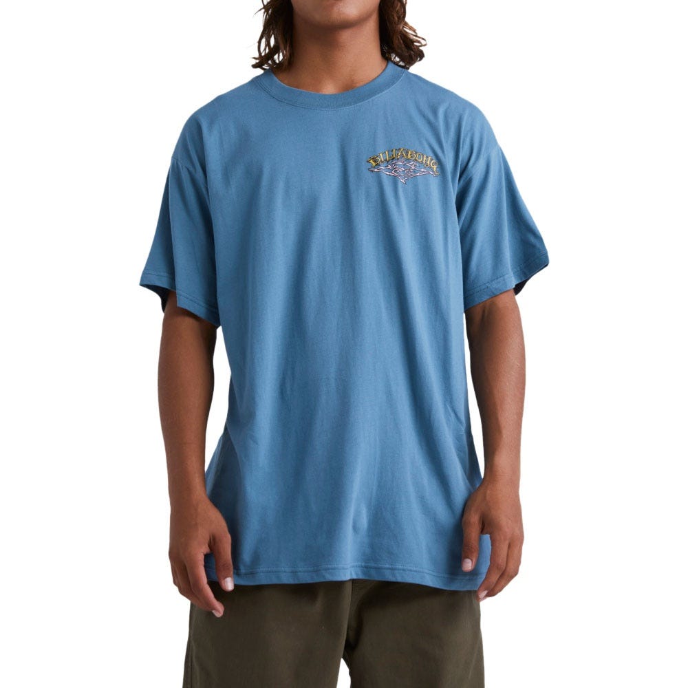 Billabong Mens Vintage Arch Short Sleeve T-Shirt In Smoke Blue