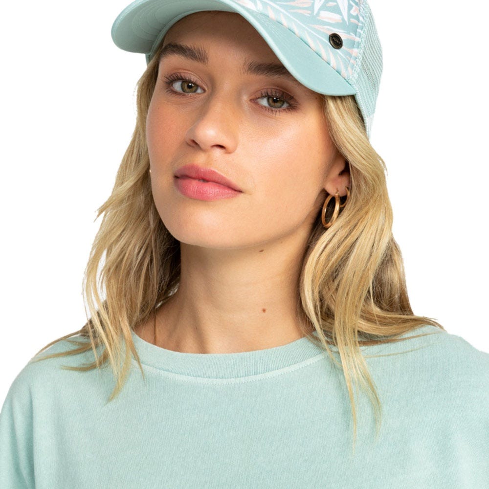 Roxy Womens Beautiful Morning Trucker Cap In Blue Surf Planao Apparel