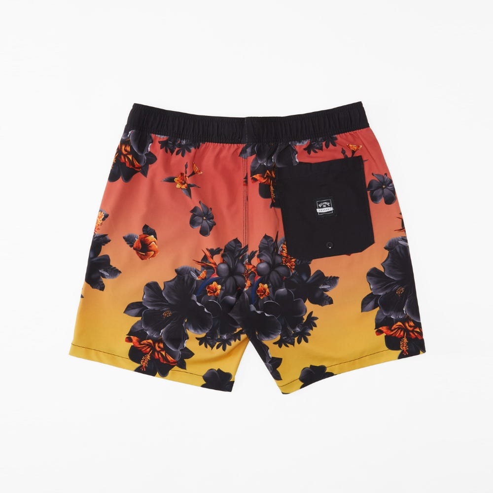 Billabong Mens Kamea Lava Floral Layback Boardshorts 17&Quot;