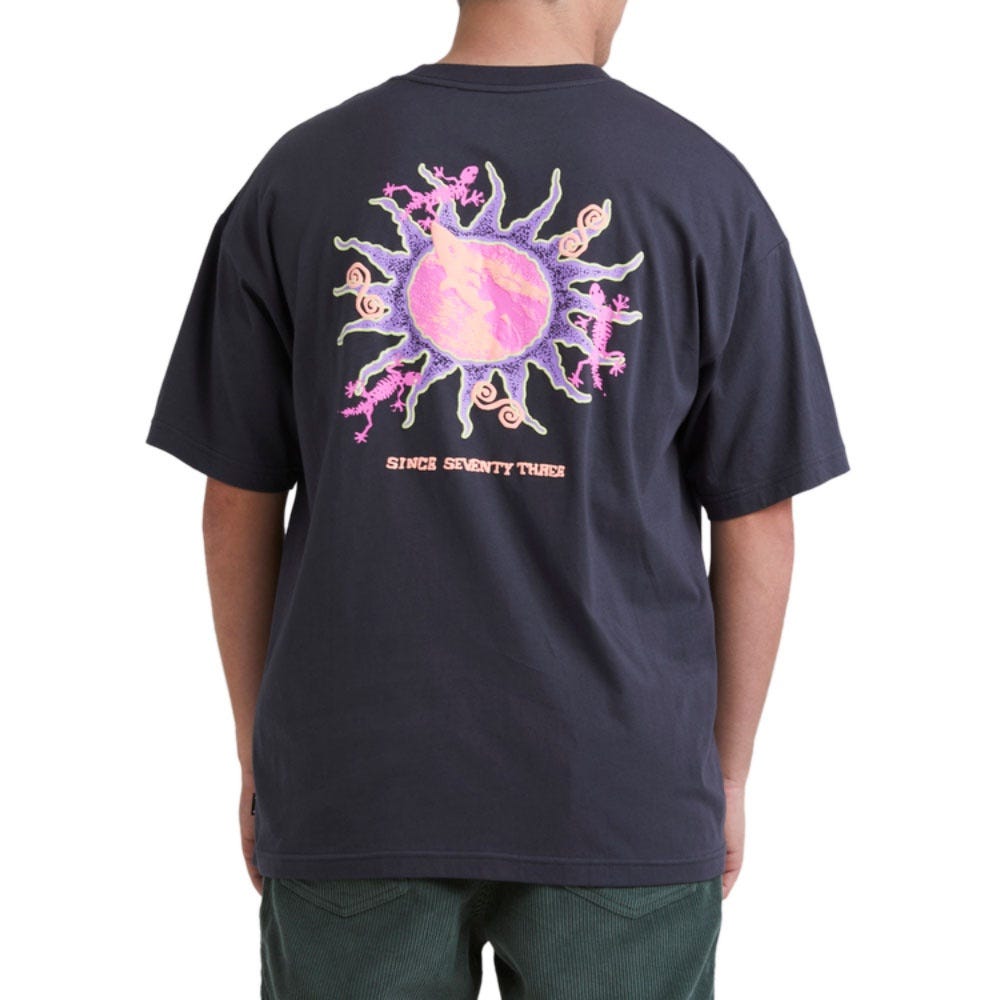 Billabong Mens Cosmic Sun T-Shirt In Washed Black