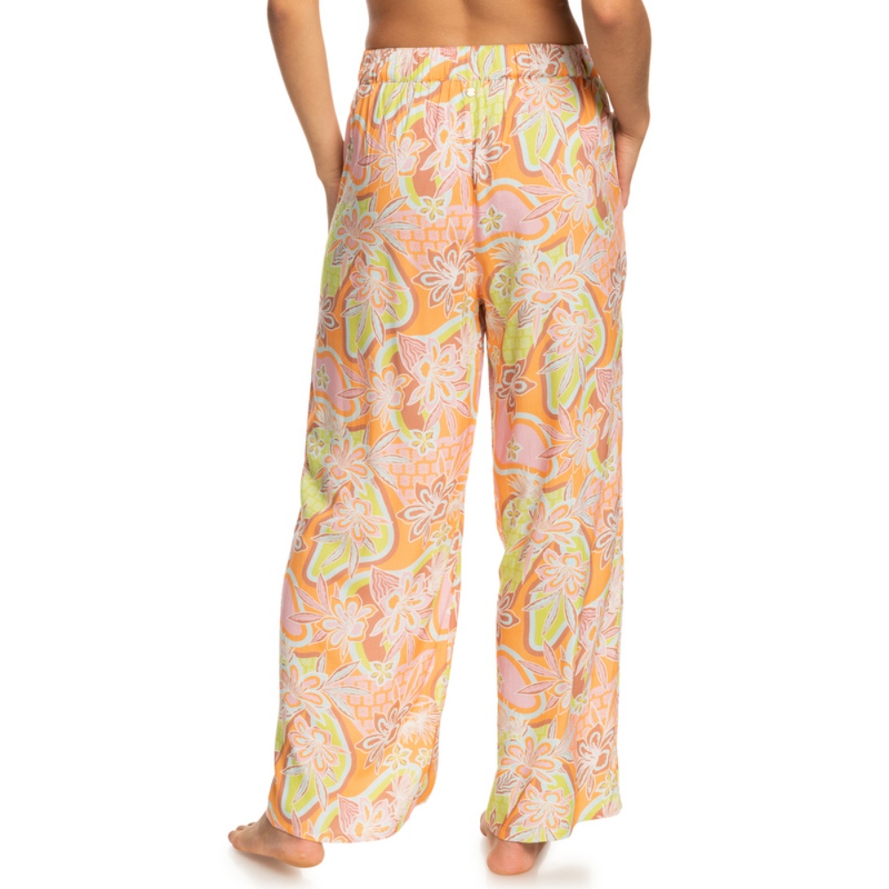 Roxy Womens Midnight Avenue Wide Leg Trousers In Mock Orange Delic