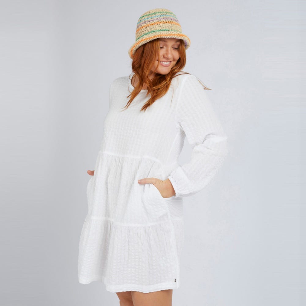 Roxy Womens Trapeze Breeze Mini Dress Bright White